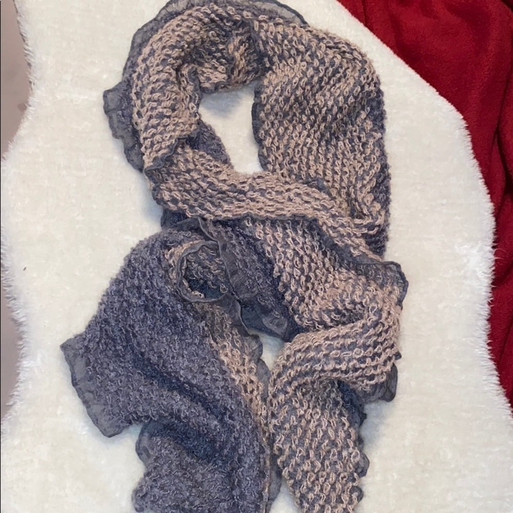 Soft cozy luxury  warm Blush pink grey scarf - Picture 6 of 10